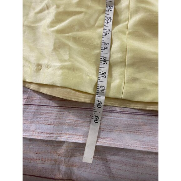 Vintage Donna Morgan Women's Yellow Embellished Satin Maxi - 12 - Picture 4 of 13